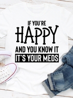 Printed Short Sleeve Cotton Casual T-Shirts - Noracora