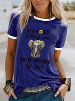 Printed Short Sleeve Shift T-Shirts - Noracora