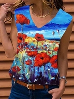 Printed Sleeveless Casual Tanks & Camis - Noracora