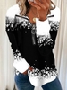 Printed V Neck Hoodies & Tunic Sweatshirts - Noracora