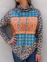 Printed Vintage Cowl Neck Blouses&shirts - Noracora