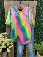 Purple Cotton-Blend Short Sleeve T-Shirts - Noracora