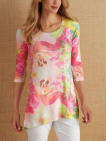 Round Neck Half Sleeve Blouses&shirts