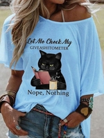 Scoop Neckline Casual Animal Short Sleeve T-Shirts - Noracora