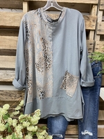 Shift Casual Leopard Cotton-Blend Blouses&shirts - Noracora
