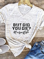 Shift Cotton V Neck Short Sleeve T-Shirts - Noracora