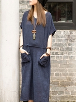 Simple & Basic High Low Linen Linen Maxi Dresses