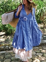 Simple & Basic Long Sleeve Solid Maxi Dresses