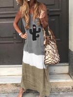 Sleeveless Printed Boho Causal Dresses