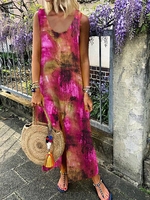 Sleeveless U-Neck Causal Dresses