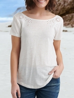 Solid Crew Neck Casual Short Sleeve T-Shirts - Noracora