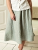 Solid Linen Skirts - Noracora