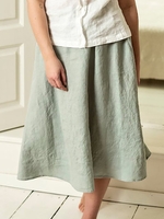 Solid Linen Skirts - Noracora