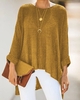 Solid Long Sleeve High Low Casual Sweaters