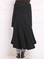 Solid Long Sleeve Hoodie Tweed Coats - Noracora