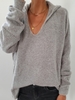 Solid V Neck Casual Long Sleeve Sweaters