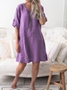 Solid V Neck Cotton Simple & Basic Causal Dresses