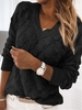 Statement V Neck Sweaters - Noracora