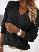 Statement V Neck Sweaters - Noracora