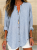 Striped Casual Spring/Fall Polyester No Elasticity Daily Loose Mid-long Buckle Blouses for Women