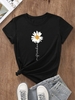 Summer Vacation Floral Pattern Daily Short sleeve Crew Neck H-Line Regular VAC T-shirts for Women
