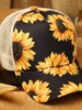 Sunflower Mesh Splicing Criss-Cross Hollow Out Baseball Cap - Noracora