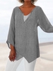 V Neck Casual Blouses - Noracora