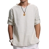 V Neck Casual Buttoned Men-Tops