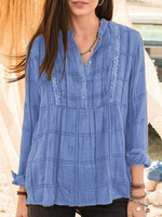 V Neck Casual Long Sleeve Casual Tops