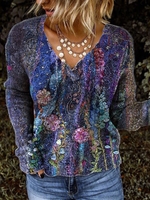 V Neck Casual Sweaters - Noracora