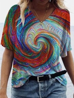 V Neck Casual T-Shirts - Noracora