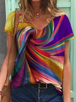 V Neck Casual T-Shirts - Noracora