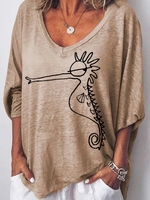 V Neck Causal Tops