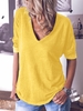 V Neck Cotton Casual T-Shirts