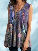 V Neck Cotton Sleeveless Tanks & Camis - Noracora