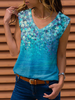 V Neck Floral Floral-Print Tanks & Camis - Noracora