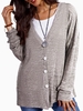 V Neck Long Sleeve Simple Buttoned Cardigans - Noracora