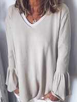V Neck Long Sleeve Sweaters