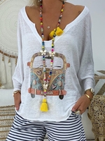 V Neck Long Sleeve T-Shirts