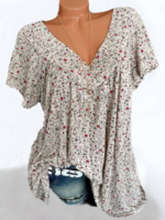 V Neck Loose Printed Guapai
