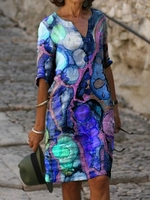 V Neck Shift Basic Half Sleeve Shorts - Noracora