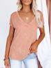 V Neck Shift Short Sleeve Solid T-Shirts - Noracora