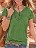 V Neck Shift Short Sleeve T-Shirts - Noracora