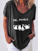 V Neck Short Sleeve Blouse & Shirts - Noracora