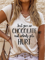 V Neck Short Sleeve Cotton Shift T-Shirts - Noracora