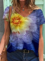 V Neck Short Sleeve T-Shirts - Noracora