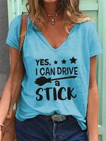 V Neck Short Sleeve T-Shirts - Noracora