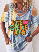 V Neck Sweet Shift T-Shirts - Noracora