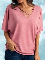 V Neck Sweet T-Shirts - Noracora