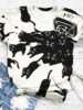White-Black Animal Cotton-Blend Crew Neck Vintage T-Shirts - Noracora
